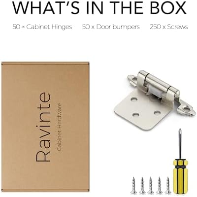Durable 50-Piece Hinge Set for Cabinet Doors