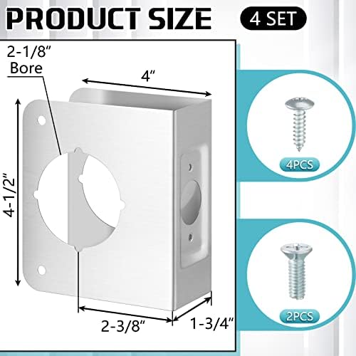 Lock Door Reinforcement Plate Set for Home Security
