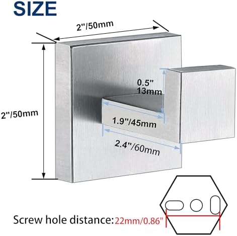 Stainless Steel Towels for Bathroom Hangers 4-Pack Durable 1810 Chrome Rust-Resistant Door-Mount