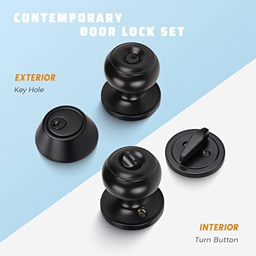 3-Piece Door Knob and Deadbolt Set with Keyed Entry
