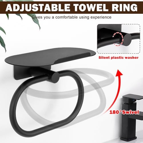 Matte Black 304 Stainless Steel Towel Hanger for Bathrooms kitchens