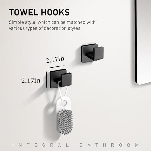 10-Piece Matte Black Bathroom Accessories Set Stainless Steel Towel Bar Set