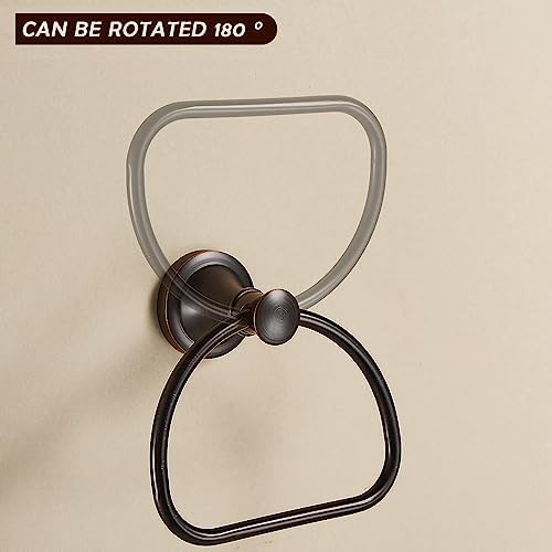 Half-Round Bronze Towel Ring Rustic Ergonomic Bathroom Organizer