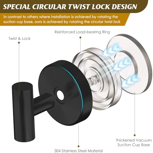 Durable Suction Cup Hooks for Bathroom Storage