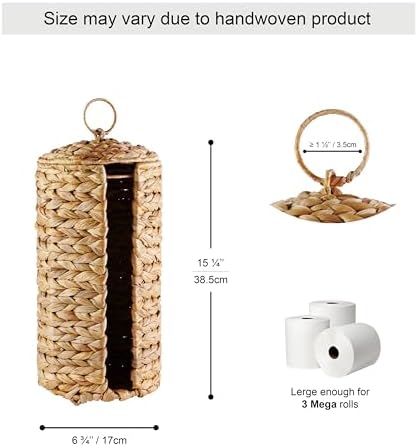 Stylish Wicker Toilet Paper Stand with Lid