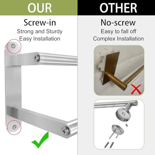 Simple Efficient Double Towel Bar Stainless Steel Bathroom Towel Holder Brushed Nickel