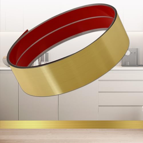 Coengwui Peel and Stick Stainless Steel Kick Plate Anti-Scratch Door Protection 98ft x 39in Brushed Gold