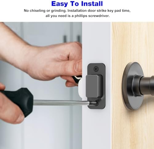 BZTT Black Deadbolt Strike Plate - For Exterior Doors