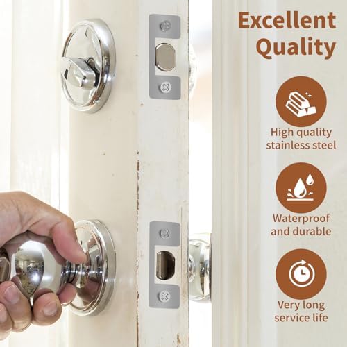 2 Pack Adjustable Strike Plate for Exterior Doors - Easy Installation Enhanced Security
