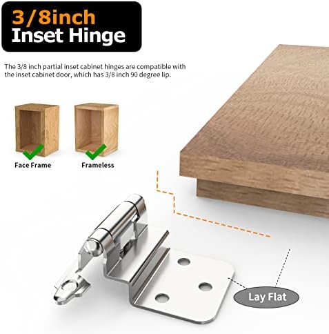 Durable 38-Inch Self-Closing Flush-Face cabinets door hinges Perfect for Home and Kitchen