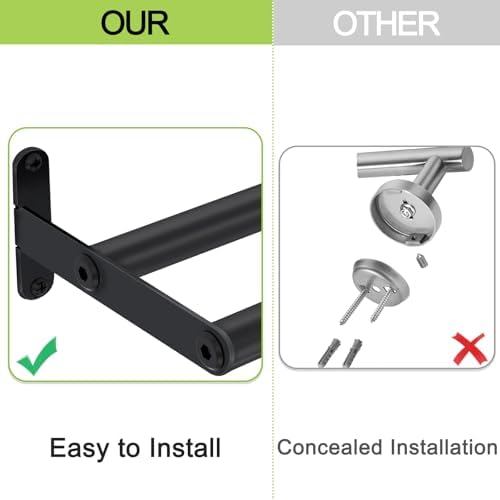 Double Towel Bar Stainless Steel 24 Matte Black Wall-Mounted