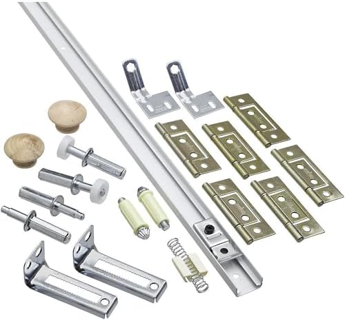 60-inch White Folding Door Hardware Set