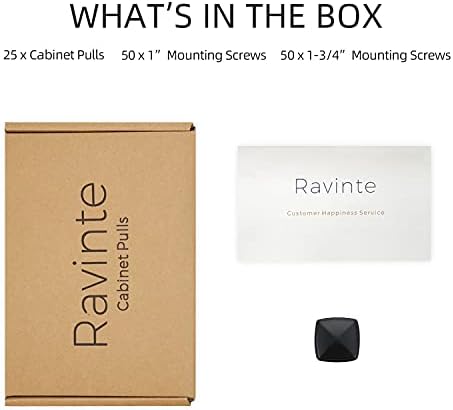 Ravinte 25-Piece Kitchen Cabinet Knobs Matte Black - Smooth Matte Finish 34 Base Diameter 1-14 Overall Diameter