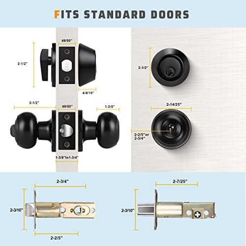 3-Piece Door Knob and Deadbolt Set with Keyed Entry