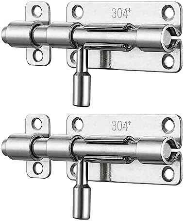 JQK 4-Inch 304 Stainless Steel Door Latch Secure Durable