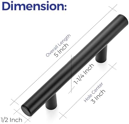Stainless Steel 30-Pack 5-Inch Cabinet Pulls Matte Black Finish