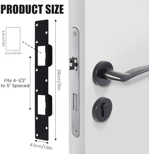 Sturdy Door Lock Plate for Doors - Black