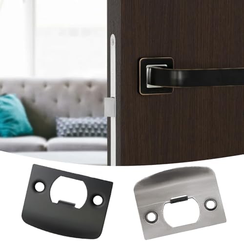 EATAKWARD Door Strike Plate Set 12PCS - Black Stainless Steel Deadbolt Reinforcement Kit