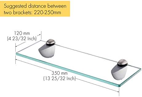 Kes Bathroom Glass Shelf Extra Thick Tempered Glass Organizer Shelf for Kids Safe Durable