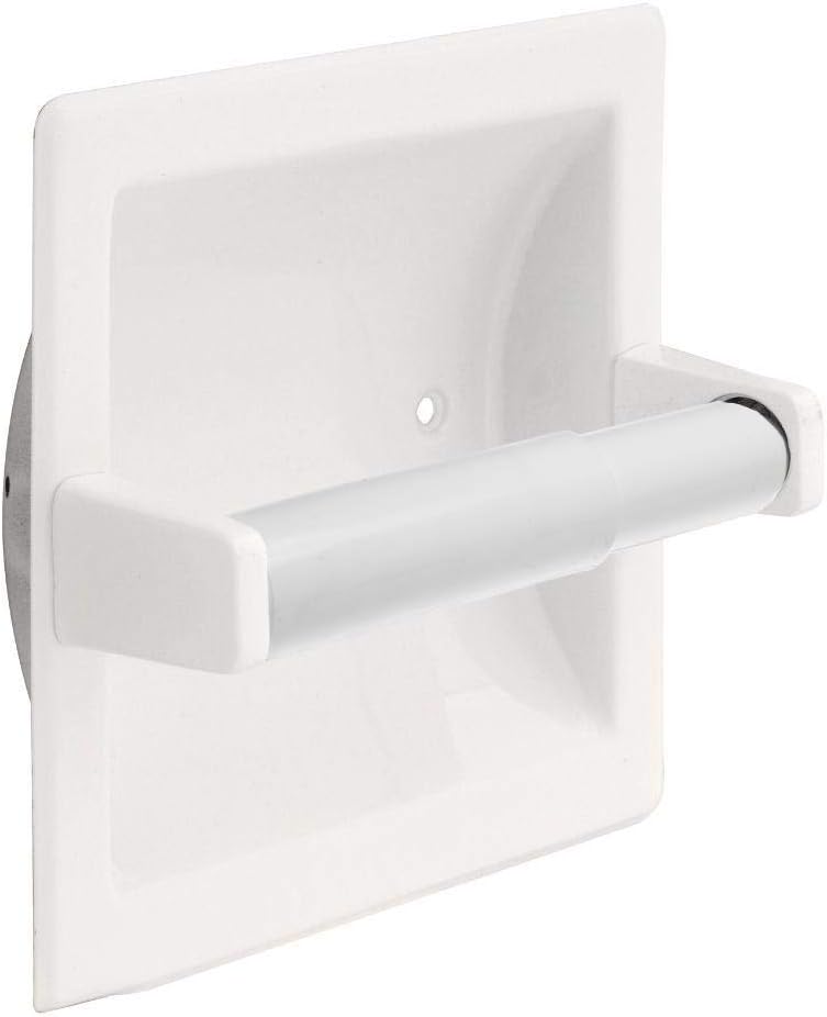 Hilltop Products 2 Pack White Toilet Paper Holder Spring Loaded Durable for Home Use