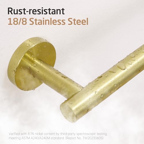 Sturdy Stainless Steel Toilet Paper Holder with Brushed Gold Finish