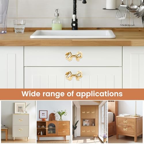 4-Piece Solid Gold Brass Drawer Knobs