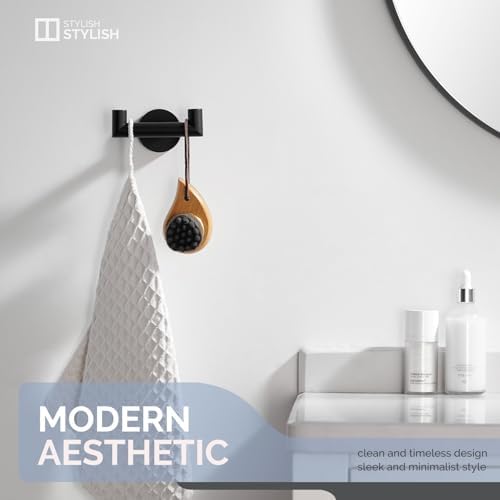 Angle Simple Double Towel Hook Stainless Steel Bathroom Towel Holder