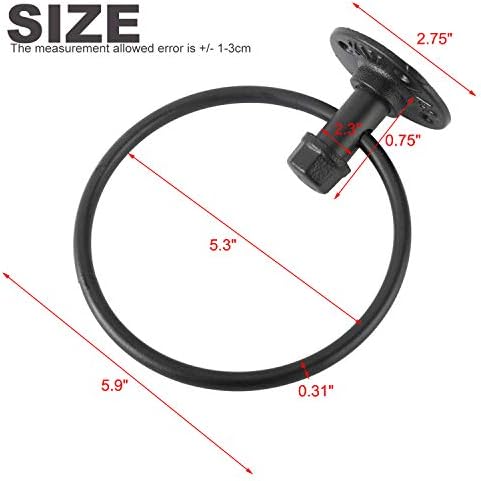 HighFree Industrial Pipe Towel Rack Black Retro Design