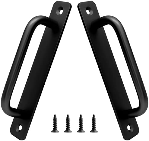 Perfect Quality 2 Pack Aluminum Alloy Barn Door Handle Black
