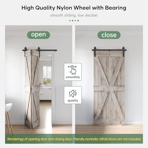 ROYMELO40 Bifold Sliding Barn Door Hardware Track Kit