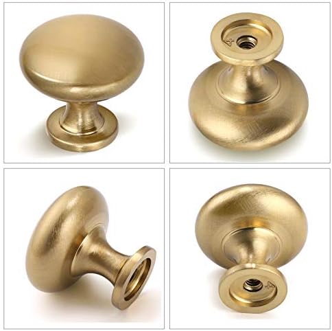 Solid Brass Cabinet Knobs Set 15-Piece Brushed Gold Durable and Elegant by NIZADO