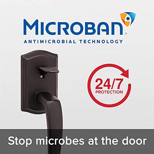 Kwikset Prescott Front Door Handle Set with Reversible Lever Non-Locking Venetian Bronze