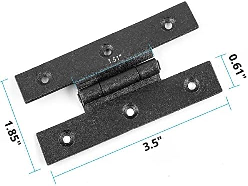 Rust-Resistant Black Wrought-Iron Letter Hinges