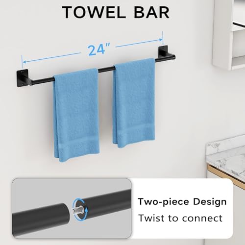 10-Piece Bathroom Accessory Set with 24 Towel Bar More