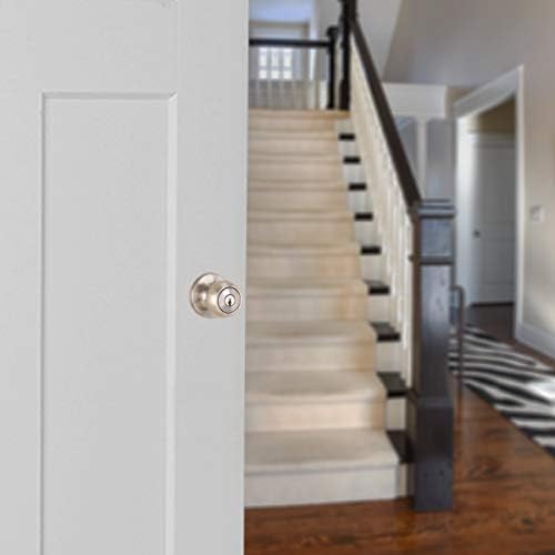 Amazon Basics exterior door knob with lock elegant and durable