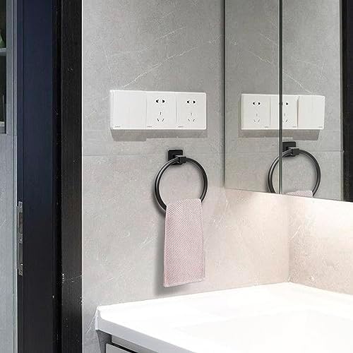 ZGELIN Towel Holder Durable Stainless Steel Bath Kitchen Towel Ring Matte Black Finish