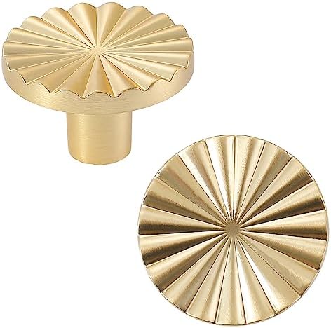 6 Pack Gold Cabinet Knobs Vintage Pulls