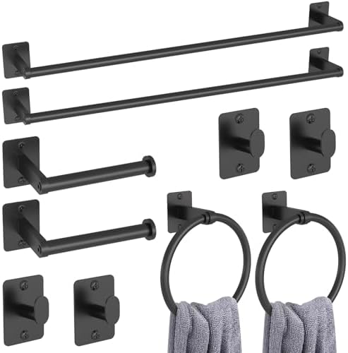 10-Piece Bathroom Accessory Set with 24 Towel Bar More
