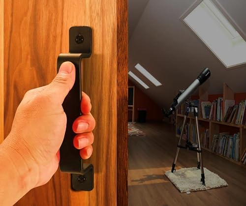 Premium Rustic Barn Door Handles Black 74-Inch Heavy-Duty