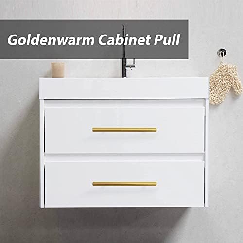 10-Piece GoldenWarm Brushed Brass Cabinet Pulls - Kitchen Bathroom Hardware
