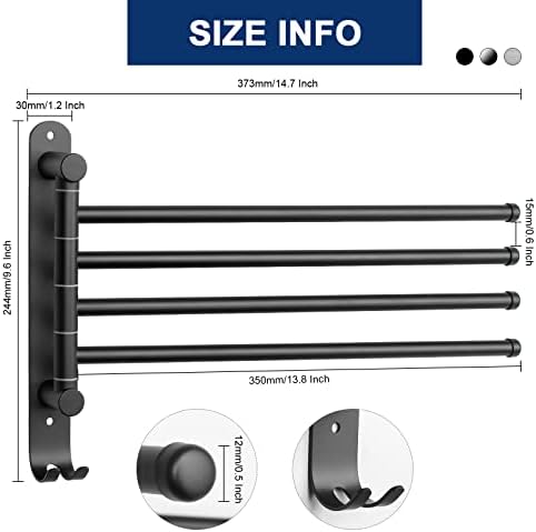 NearMoon 4-Arm Swivel Towel Rack