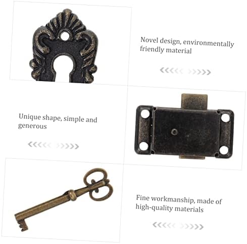 Mikikit 2-Piece Antique Door Garage Deadbolt Lock Set