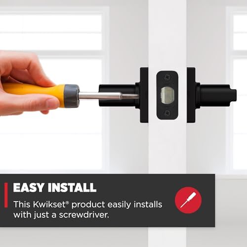 Kwikset Door Privacy Handle Matte Black Reversible Lever with Microban Protection Easy Install
