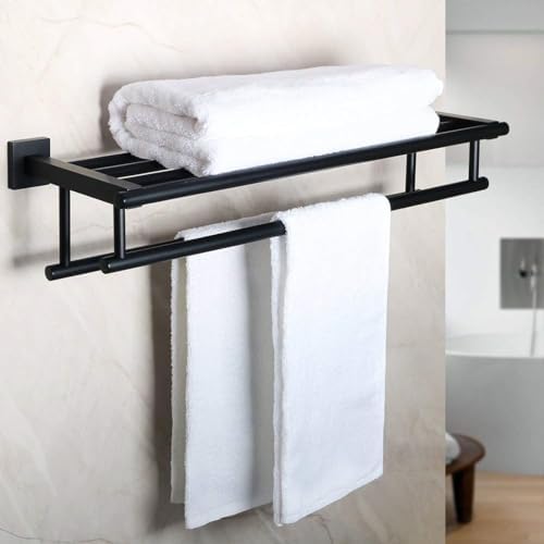 Alise Premium Stainless Steel Towel Rack Double Towel Bars 24 Inch Matte Black