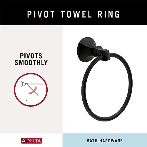 Space-saving bold matte finish towel ring for bathroom or kitchen use