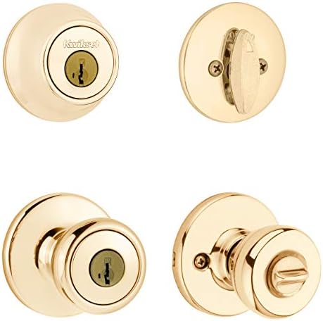 Kwikset 690 Tylo Entry Knob Deadbolt Combo Smooth Entry SmartKey Polished Brass