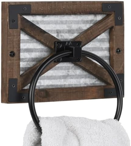 Rustic Farmhouse Towel Ring for Bathroom