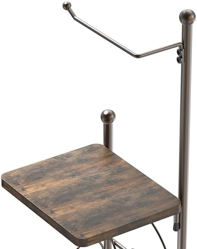 Simple Houseware English Style Bathroom Toilet Tissue Roll Holder Stand with Shelf Bronze