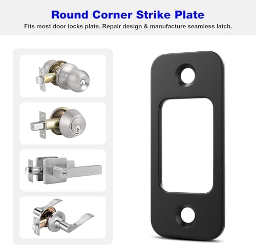 BZTT Black Deadbolt Strike Plate - For Exterior Doors