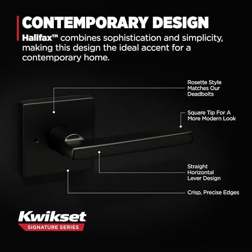 Kwikset Halifax Door Lever Matte Black